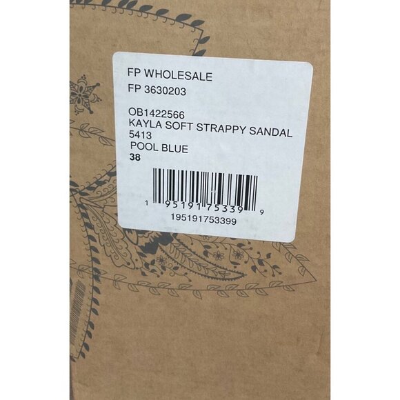 Free People Kayla Soft Strappy Sandals in Pool Blue 38 New with Box Womens - Picture 11 of 15